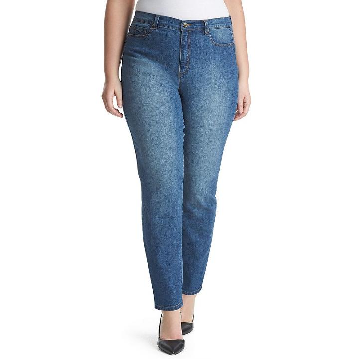 Plus Size Gloria Vanderbilt Amanda Classic Tapered Jeans, Women's, Size: 22 - Regular, Light Blue