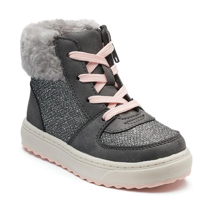 Oshkosh B'gosh&reg; Sporty Toddler Girls' High Top Sneakers, Size: 9 T, Grey