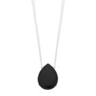 Sterling Silver Onyx Teardrop Necklace, Women's, Size: 18, Black