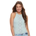 Juniors' Mudd&reg; Printed Halter Tank, Teens, Size: Xxs, Light Blue