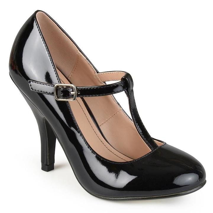 Journee Collection Lessah Women's T-strap High Heels, Girl's, Size: 7, Black