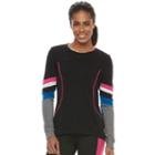 Women's Fila Sport&reg; Color Block Long Sleeve Sweatshirt, Size: Xl, Black