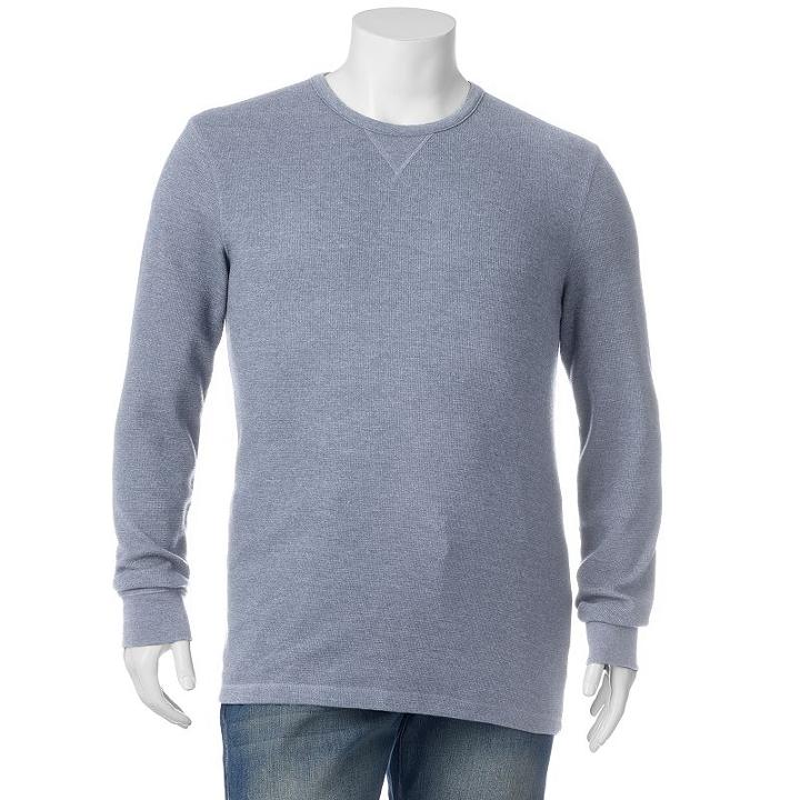 Big & Tall Sonoma Goods For Life&trade; Classic-fit Thermal Crewneck Tee, Men's, Size: 2xb, Med Blue