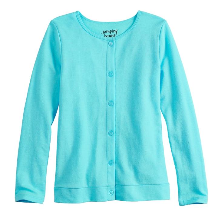 Girls 4-10 Jumping Beans&reg; Button-front Cardigan, Size: 6, Med Blue