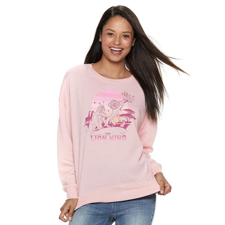 Disney's The Lion King Juniors' Burnout Top, Teens, Size: Large, Pink