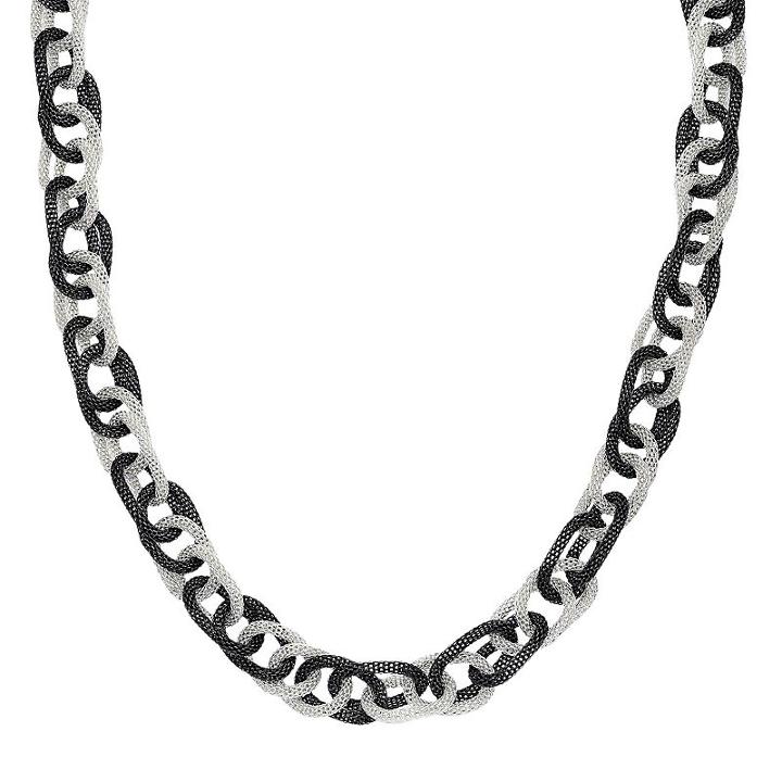 Stainless Steel Two-tone Rolo Chain Necklace, Women's, Size: 22, Multicolor