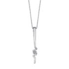 Sirena Collection 14k White Gold 1/10 Carat T.w. Certified Diamond Swirl Stick Pendant Necklace, Women's, Size: 18