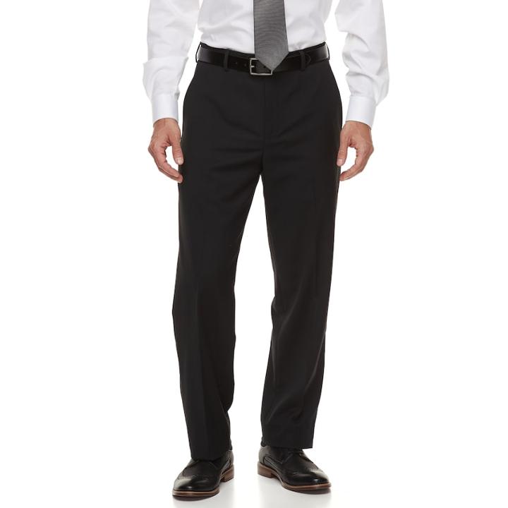 Big & Tall Croft & Barrow&reg; Classic-fit Stretch No-iron Dress Pants, Men's, Size: 38x38, Black