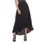 Women's Jennifer Lopez Ruffle Satin Maxi Skirt, Size: Xxl, Black