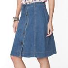 Petite Chaps A-line Jean Skirt, Women's, Size: 8 Petite, Blue