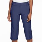 Women's Pebble Beach Performance Stretch Twill Golf Capris, Size: 14, Blue
