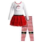 Girls 4-6x Youngland 2-pc. Santa Dress & Legging Set, Size: 6x, Red Other