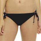 Juniors' Hot Water Solid Strappy Bikini Bottoms, Size: Small, Black