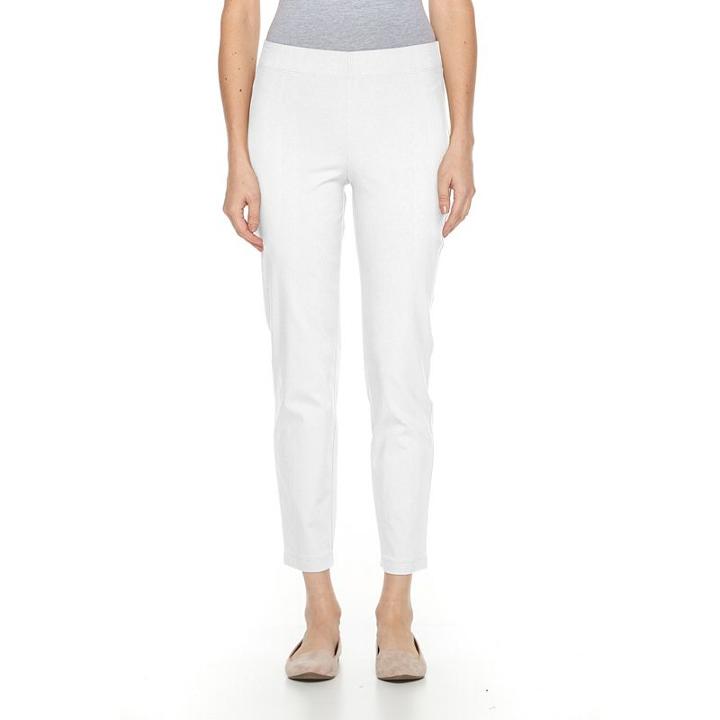 Women's Croft & Barrow&reg; Polished Pull-on Ankle Pants, Size: 4, White