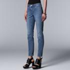 Women's Simply Vera Vera Wang Everyday Luxury Skinny Jeans, Size: 0, Dark Blue
