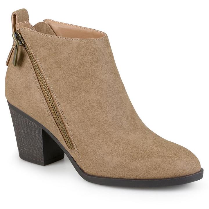 Journee Collection Bristl Women's Ankle Boots, Girl's, Size: Medium (6.5), Brown