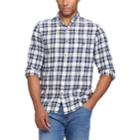 Big & Tall Chaps Regular-fit Plaid Flannel Performance Button-down Shirt, Men's, Size: Xl Tall, White