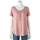 Juniors' Pink Republic Lace-up Swing Tee, Teens, Size: Large, Lt Beige