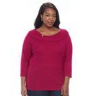 Plus Size Napa Valley Textured Sweater, Women's, Size: 1xl, Brt Red