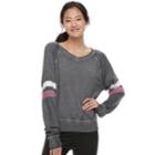 Juniors' So&reg; Varsity Striped Sweatshirt, Teens, Size: Xs, Black