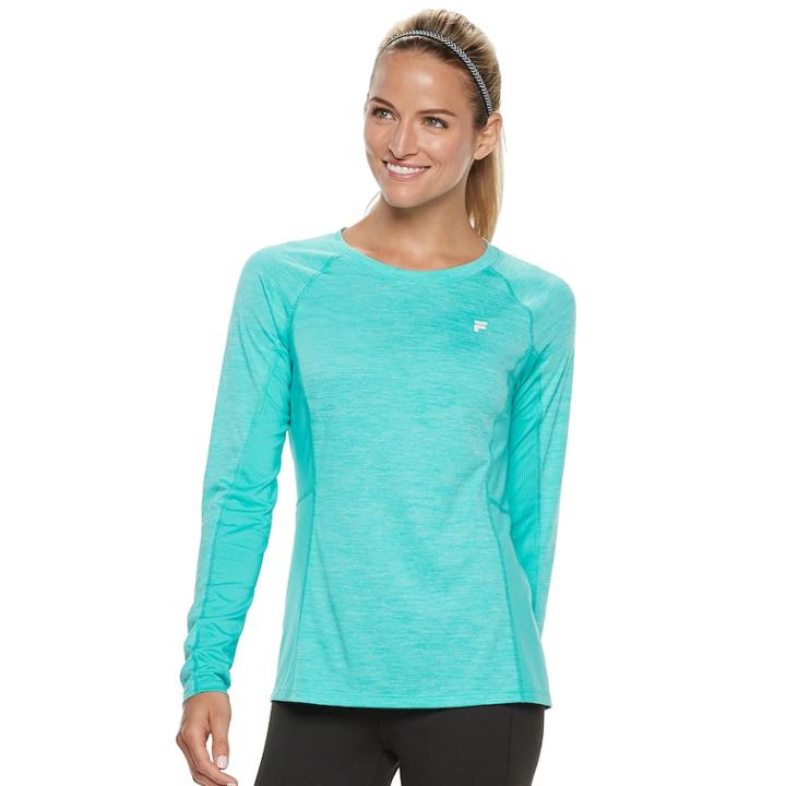 Women's Fila Sport&reg; Raglan Long Sleeve Tee, Size: Xs, Turquoise/blue (turq/aqua)