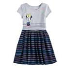 Disney's Minnie Mouse 'girls 4-10 Striped Skater Dress By Jumping Beans&reg;, Size: 7, Light Grey
