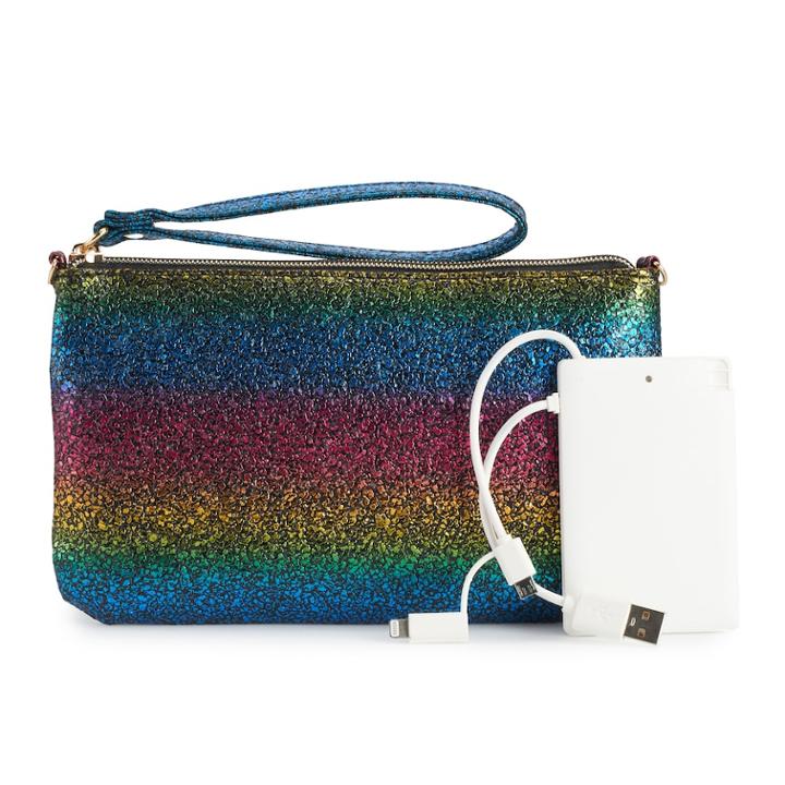 Phone Charging Crossbody Bag, Women's, Blue
