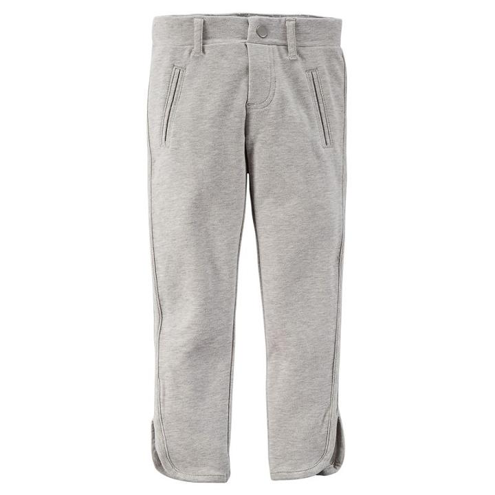 Girls 4-8 Carter's French Terry Jeggings, Girl's, Size: 4, Light Grey