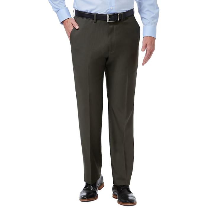 Men's Haggar Premium Comfort Stretch Classic-fit Flat-front Dress Pants, Size: 32x32, Oxford