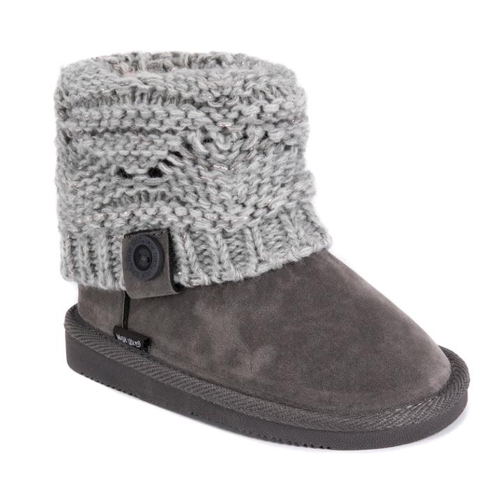 Muk Luks Patti Girl's Ankle Boots, Size: 2, Grey
