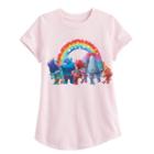 Girls 4-10 Jumping Beans&reg; Dreamworks Trolls Poppy, Branch & Dj Suki Rainbow Short-sleeved Tee, Size: 6, Dark Pink