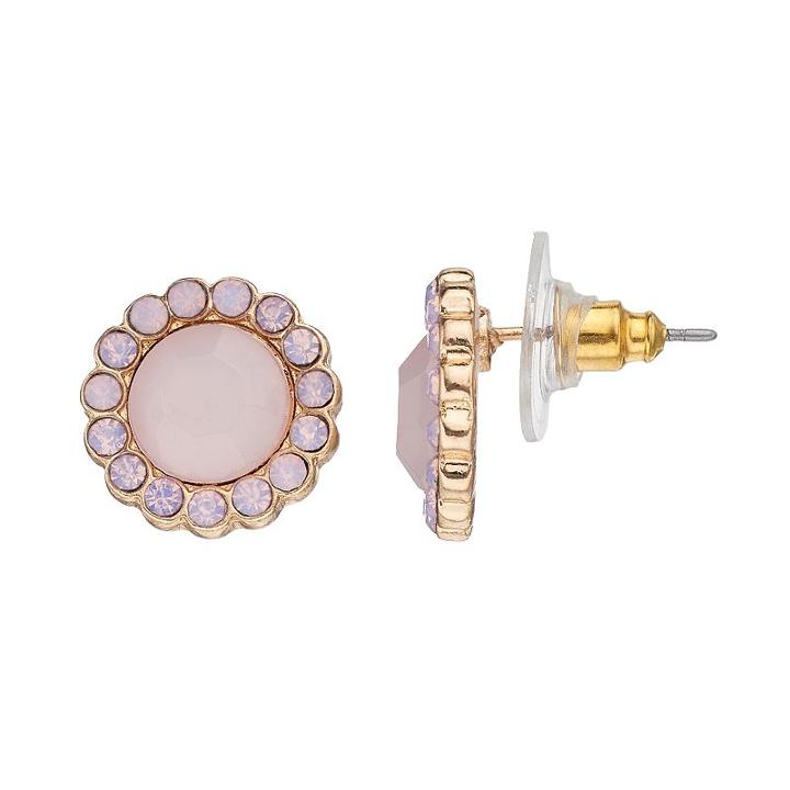 Lc Lauren Conrad Nickel Free Round Pink Halo Stud Earrings, Women's