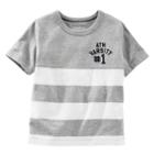 Boys 4-8 Oshkosh B'gosh&reg; Short Sleeve Embroidered Chest Striped Tee, Boy's, Size: 5, Grey