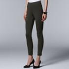 Women's Simply Vera Vera Wang Pull-on Ponte Skinny Pants, Size: Xxl, Dark Green