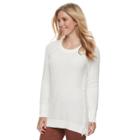 Petite Sonoma Goods For Life&trade; Lace-up Crewneck Sweater, Women's, Size: M Petite, White