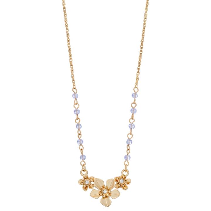 Lc Lauren Conrad Beaded Metal Flower Necklace, Women's, Blue