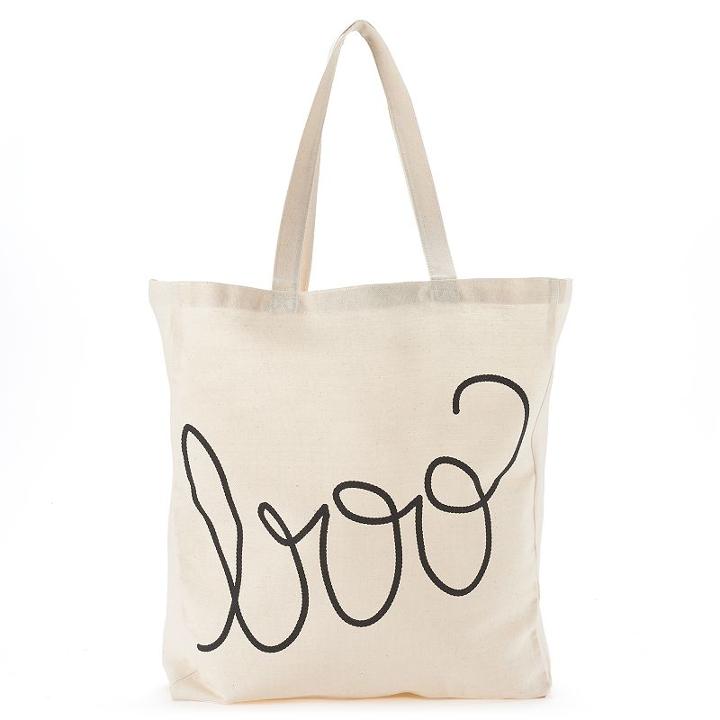 Tri-coastal Design Boo Canvas Tote, Women's, Black