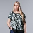 Plus Size Simply Vera Vera Wang Crinkle Tee, Women's, Size: 3xl, Blue (navy)