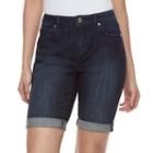 Women's Jennifer Lopez Cuffed Bermuda Jean Shorts, Size: 14, Dark Blue