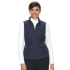 Women's Croft & Barrow&reg; Zip-up Quilted Vest, Size: Large, Blue