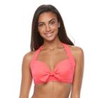 Women's Apt. 9&reg; Bow-front Halter Bikini Top, Size: Large, Med Orange