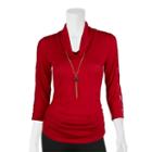 Juniors' Iz Byer California Long Sleeve Cowlneck Top, Girl's, Size: Xl, Red