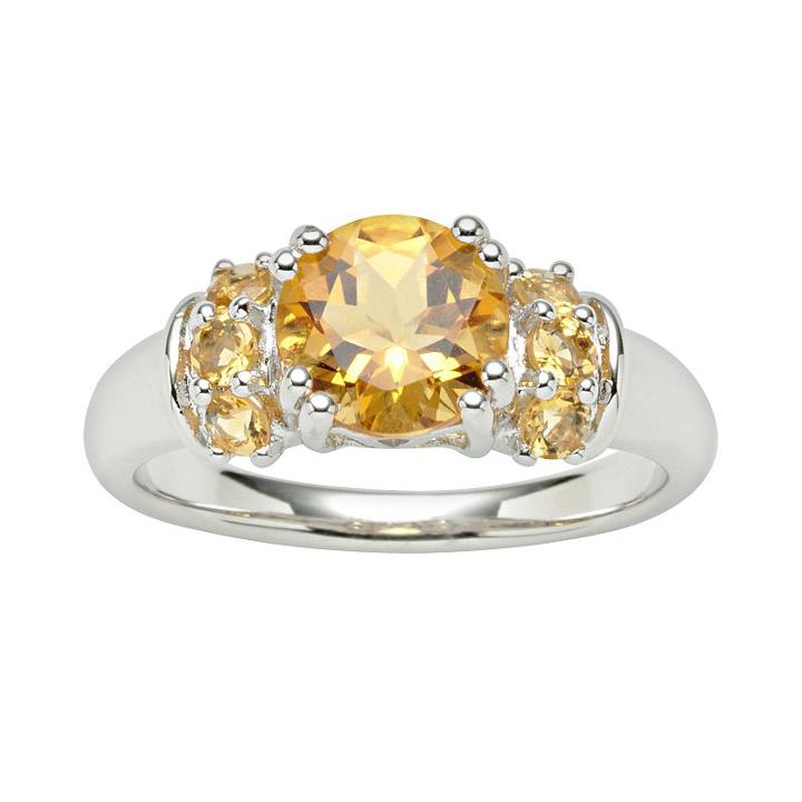 Sterling Silver Citrine Ring, Women's, Size: 6, Orange