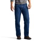 Men's Lee Flannel-lined Straight-leg Jeans, Size: 42x32, Dark Blue