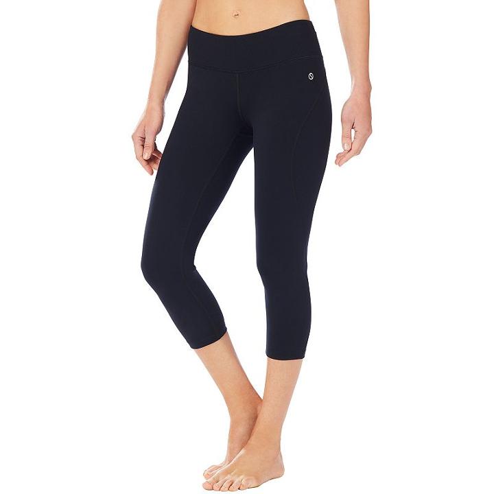 Women's Shape Active S-seam Capri Workout Leggings, Size: Small, Black