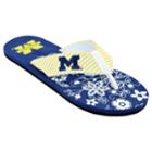 Women's Michigan Wolverines Floral Flip Flop Sandals, Size: Medium, Multi