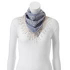 Mudd&reg; Paisley Crochet Square Scarf, Women's, Blue