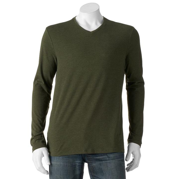 Men's Apt. 9&reg; V-neck Tee, Size: Xl, Green