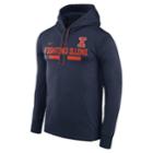 Men's Nike Illinois Fighting Illini Therma-fit Hoodie, Size: Medium, Blue (navy)