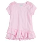 Girls 4-10 Jumping Beans&reg; Ruffled Short Sleeve Solid Tee, Size: 5, Light Pink